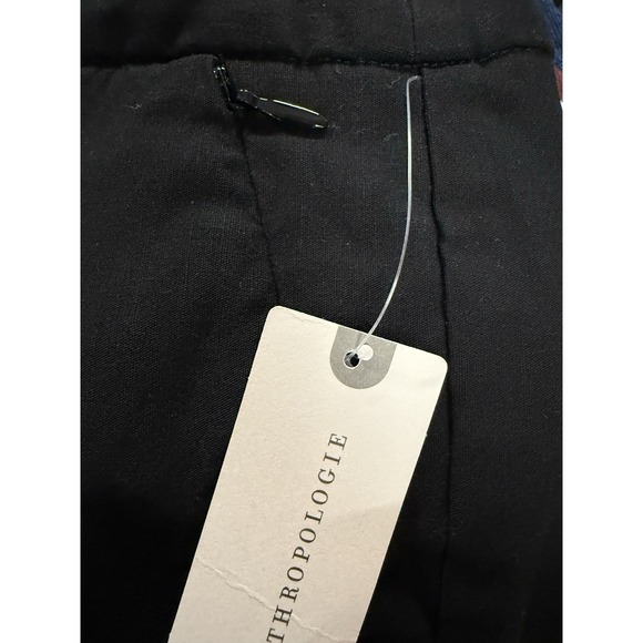 Anthropologie Marve Pants Women's 4 Front Middle Seam Bottom Front Zip Black NWT - Picture 7 of 13